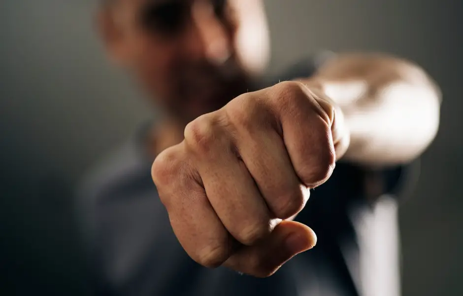 photo of a fist to talk about if it's illegal to punch someone or not